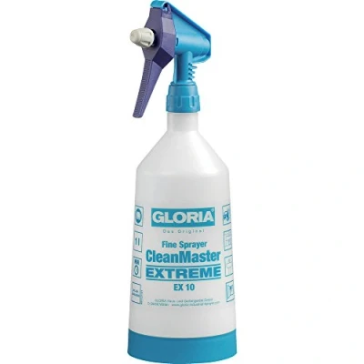 Imagen de GLORIA CleanMaster Extreme EX10, Pulverizador profesional de 1 l manual oleófugo desengrase, limpieza y desinfección con medios ácidos alcalinos pH entre 4 11 blanco/azul