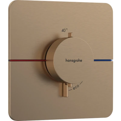 Imagen de hansgrohe ShowerSelect Comfort Q, termostato empotrado , grifo con botón de seguridad (SafetyStop) a 40 C, para ducha y bañera, mezclador 3 funciones, bronce cepillado