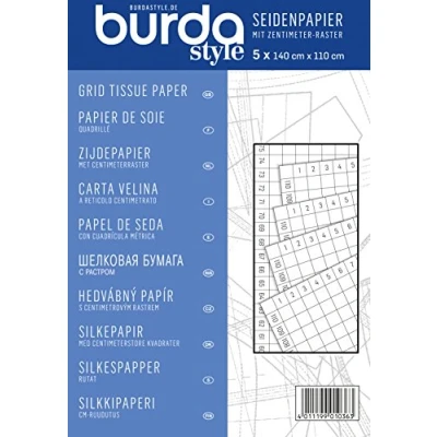 Imagen de Burda Burdastyle Papel de Seda con Rejilla centímetro, Azul, Talla única