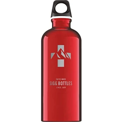 Imagen de SIGG Mountain Red botella cantimplora (0.6 L), con tapa especialmente hermética sin sustancias nocivas, de aluminio ligera