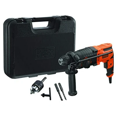 Imagen de BLACK+DECKER Martillo SDS Plus 650W, Combinados 3 Modos, 1.4J Energía Impacto, Velocidad variable 0 1600rpm, Incluye adaptador para brocas 1,5 13mm, empuñadura lateral y maletín, BEHS01K