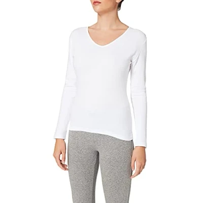 Imagen de Playtex Camiseta manga larga 100% algodón térmica con doble capa Mujer x1, Blanco, M