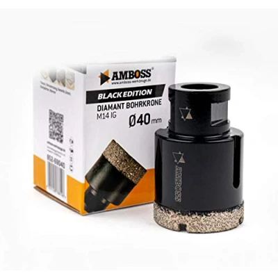 Imagen de Amboss Corona de perforación diamante 40 mm (M14) para amoladora angular, adecuada gres porcelánico, azulejos duros, granito, etc.