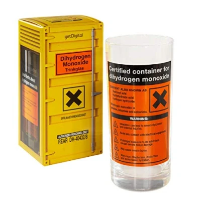 Imagen de Vaso para beber monoxido de dihidrogeno DHMO