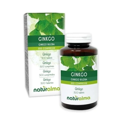 Imagen de Ginkgo (Ginkgo biloba) hojas Naturalma 150 g 300 comprimidos Complemento alimenticio Natural y Vegano