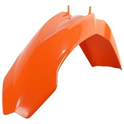 Imagen de POLISPORT 8561200002 Guardabarros delantero réplica OEM fabricado en plástico brillante duradero y resistente compatible con motocicletas KTM color naranja