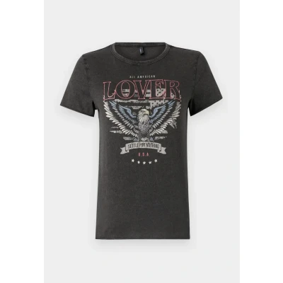 Imagen de ONLY LUCY REG S/S NOOS Camiseta estampada, Mujer, Talla: Large, Black