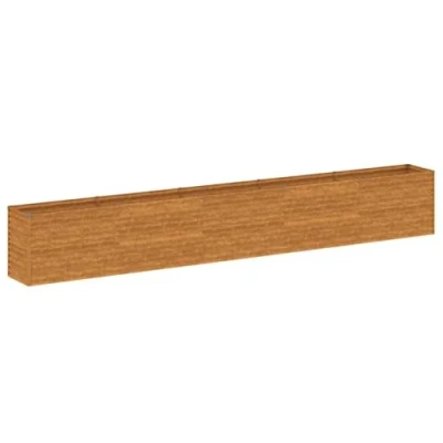 Imagen de vidaXL Jardinera, Macetero Rectangular de Flores, Soporte Plantas Verduras, Arriate Decorativo para Jardín Patio Balcón, Acero Corten 482x50x69 cm