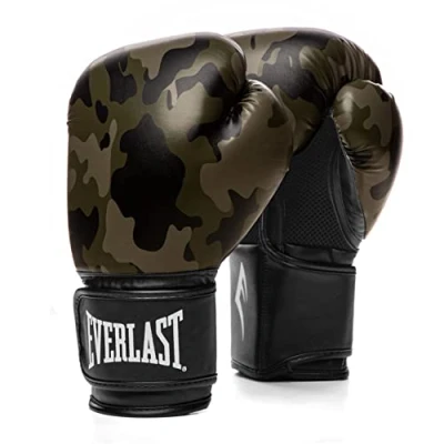 Imagen de Guantes de Boxeo Everlast Spark 16oz, Camo Cuero Sintético para Saco y Clases Fitness, Cierre Velcro, Pulgar Ergonómico Espuma Moldeada Auténtico
