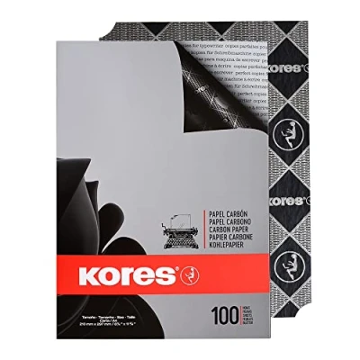 Imagen de Kores 7528492 Papel carbón (100 hojas A4), negro