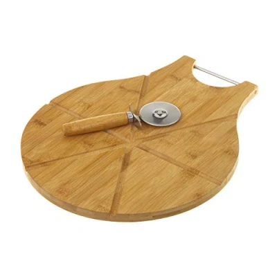 Imagen de Tabla para cortar pizza con cortador 38 x 32 1,50 cm 6 17,50 cm.