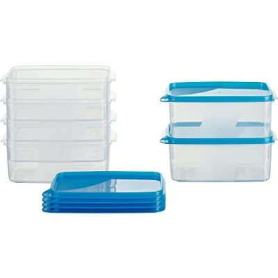 Imagen de MiraHome Recipiente para almacenar y congelar Alimentos Frescos 0,75l Rectangular Profundo 15x10x7 cm Set de 6 Calidad austriaca