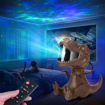 Imagen de Kidsjoy Proyector Estrellas, Dinosaurio Galaxy, Luz Nocturna Infantil con Mando Distancia,8 Nebulosa Modos y 360 Rotación Lampara Galaxia Dormitorio,Regalos Para Niños Adultos