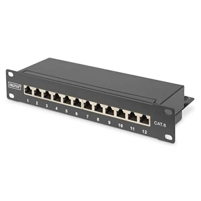Imagen de DIGITUS Patch Panel Modular 48 Puertos 1U 19&quot; Rack Para Módulos Keystone RJ45 Apantallado Negro