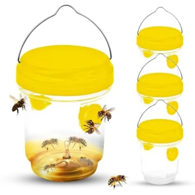 Imagen de yotutun 4 Piezas Trampa Avispas Exterior, Insectos Repelente de para Colocar y Colgar Plástico Jardín Terraza Balcón Antiavispas Piscina Casa Jardin