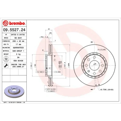 Imagen de Disco de freno BREMBO 09.5527.24
