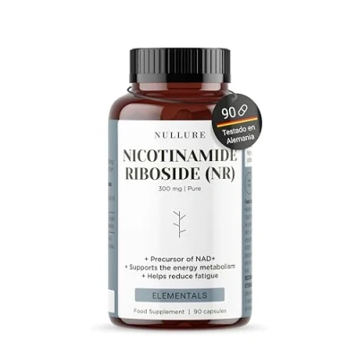 Imagen de Nullure Nicotinamide Riboside (NR) Precursor NAD + Ribósido de Nicotinamida 300mg Testado Laboratorio Alemán Vegano Antifatiga · Antiedad Energia suplementos 90 cápsulas (3 mes)