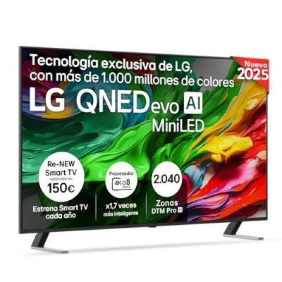 Imagen de LG 65QNED85A6C TV 65&quot;, 4K QNED EVO, Smart TV, WebOS 25, Procesador Potente e Inteligente, MiniLED AI, Super Upscaling, Dolby Vision y Dilgital Plus, Alexa/Google Assistant, Negro