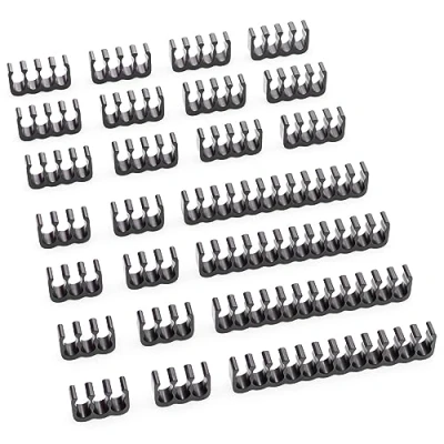 Imagen de deleyCON Juego de 24 Portacables Organizador Cables Guía Clips Cable Peines Pines 8 6 para PC Interno Computadora Negro