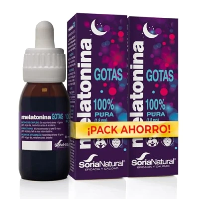 Imagen de Soria Natural Melatonina Pura Gotas 1.8 mg Sueño para Dormir Profundamente, 100% Niños y Adultos 100 ml (PACK 2)