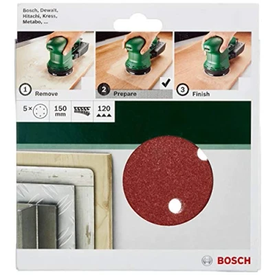 Imagen de Bosch 2 609 256 A32 Juego de hojas lija 5 piezas para lijadora excéntrica