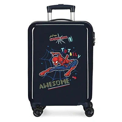 Imagen de Marvel Spiderman Totally awesome Maleta de cabina Azul 38x55x20 cms Rígida ABS Cierre combinación lateral 34L 2 kgs 4 Ruedas dobles Equipaje Mano