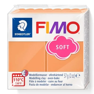 Imagen de STAEDTLER 8020 T41 FIMO Arcilla de modelado polimérica suave endurecida al horno, sorbete papaya (1 bloque 57 g)