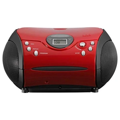 Imagen de Lenco SCD 24RD Radio CD portátil, color negro y rojo