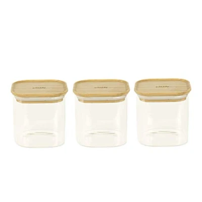Imagen de Pebbly PKV 015 Caja de Cristal borosilicato, bambú, Silicona, Transparente, 11 x cm