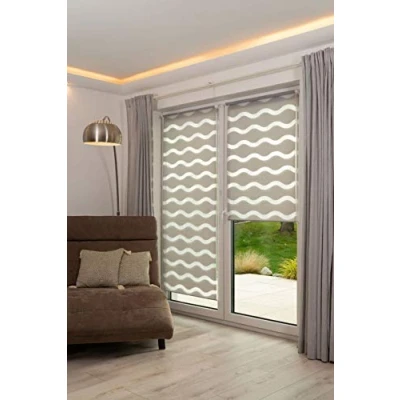 Imagen de Khome Klemmfix Doppelrollo Welle Estor Doble, poliéster, Gris, B60 x H200 cm