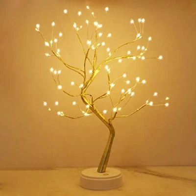 Imagen de Arbol LED Decorativo, Lámpara de Mesita Decoración con 108 Luces, Alambre Cobre Ajustable, del Hogar, Navidad, CREA un Ambiente Romántico y Cálido