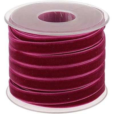 Imagen de POFET Rollo de cinta terciopelo 10 mm ancho para decoración manualidades, color morado