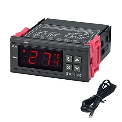Imagen de COVVY STC 1000 controlador digital de temperatura, termostato centígrado AC 110 220 V, calefacción y refrigeración con sonda NTC 3 pies
