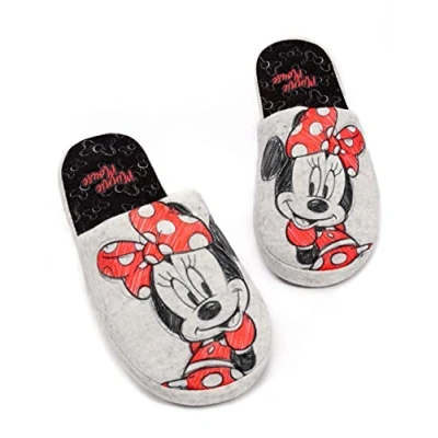 Imagen de Disney Minnie Mouse Slippers para Mujer Slip on Grey House Shoes 38 39 EU