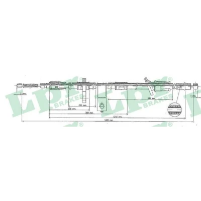 Imagen de LPR C0321B Cable de Freno Mano 1485/1318 Tambor HYUNDAI: Accent 2, I Berlina