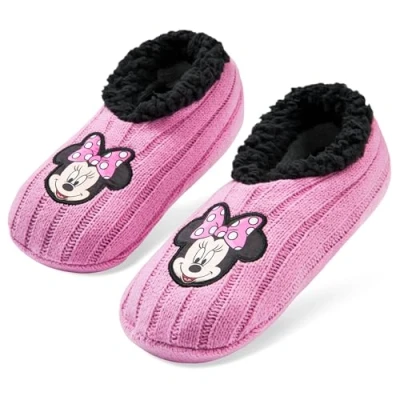 Imagen de Disney Minnie Mouse Antideslizantes Pantuflas con Forro Polar para Mujer (Rosa)