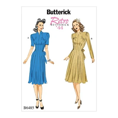 Imagen de Butterick Patterns MCCALL &#039;s 6485 A5 para patrón de Costura Vestidos, Multicolor, tamaños 6 14