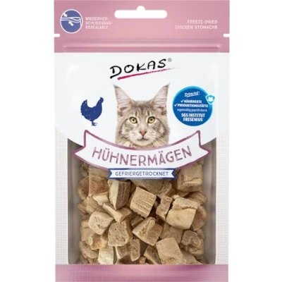 Imagen de DOKAS Despojos liofilizados golosina Premium sin Cereales para Gatos Ideal como recompensa (6 x 12 g)