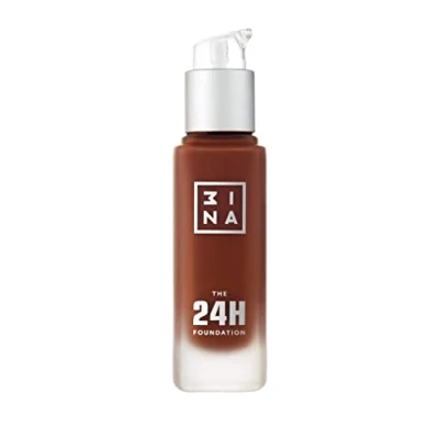 Imagen de 3INA MAKEUP The 24H Foundation 675 Base de Maquillaje Marrón oscuro con Subotono Amarillo Cobertura Total Duración y Resistente al Agua Vegan Cruelty Free
