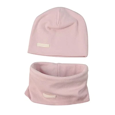 Imagen de LACOFIA Conjunto de Sombrero y Bufanda Cuello para bebé ninos Ninas Gorro algodón Recien Nacido Sombreros Punto pañuelos Infantiles Rosa 0 6 Meses