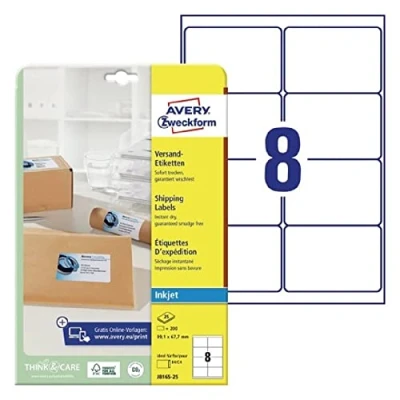 Imagen de Avery Dennison Zweckform Paquete de 200 etiquetas dirección (99.1 x 67.7 mm), blanco