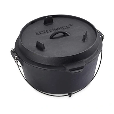 Imagen de ECHTWERK EW GE 1225 Olla de Hierro Big Dutch Oven, Horno holandés, Cacerola hierrro Fundido, 31,5 x 21 cm, Iron, Negro