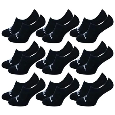 Imagen de O&#039;Neill Unisex Footie Pack de 9 calcetines invisibles cortos, algodón para verano, hombre y mujer, color blanco negro, 35 38 39 42 43 46 Negro (696969p)