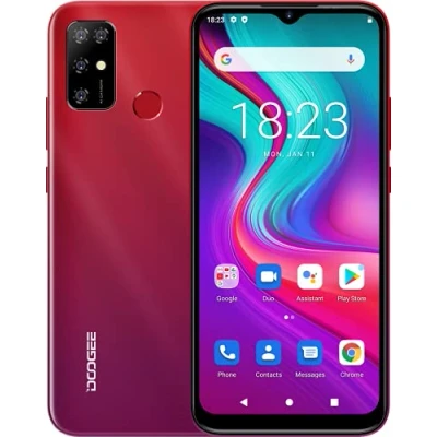 Imagen de DOOGEE 4G Smartphone Libre Android 11 X96, Octa Core 2GB RAM 32GB ROM, Batería 5400mAh, Cámara Tres 8MP, Pantalla HD+ 6,52 Pulgadas Teléfono, Móvil Dual SIM+SD (3 Ranuras),Huella Digital GPS Rojo