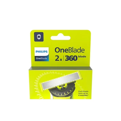 Imagen de Recambio Philips One Blade QP420/50, 2 cuchillas flexibles 360 grados, uso en cara y cuerpo, recorta, perfila afeita