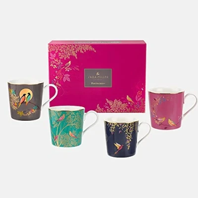 Imagen de Sara Miller London Chelsea Juego de 4 tazas variadas, elegantes y sofisticadas, la mezcla perfecta estilo calidad