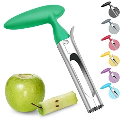 Imagen de Asdirne Descorazonador de Manzanas, Corazones Manzana con Mango ABS y Hoja Acero Inoxidable Dentada, Saca Corazon Manzana, Verde