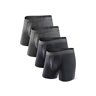 Imagen de DAVID ARCHY Calzoncillos bóxer para Hombre de bambú con Bulto, Ropa Interior Pierna Larga Orificio el pene, Transpirable, cómodo y sin Costuras, Pack 3
