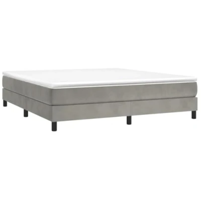 Imagen de vidaXL Estructura de Cama, Somier Matrimonio Listones, Base Cama Tapizada, Mueble para Dormitorio Hogar, Terciopelo Gris Claro 160x200 cm
