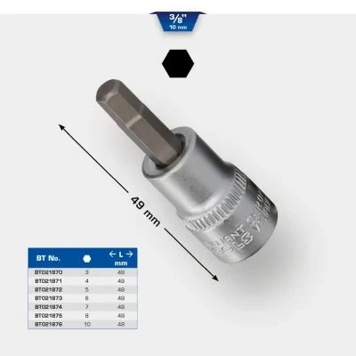 Imagen de KS TOOLS BT021876 Piezas insertables de llave cubo 10,0, 10 Hexágono interior